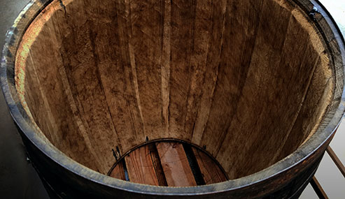 The inside of the barrel after the shavings have been completed.